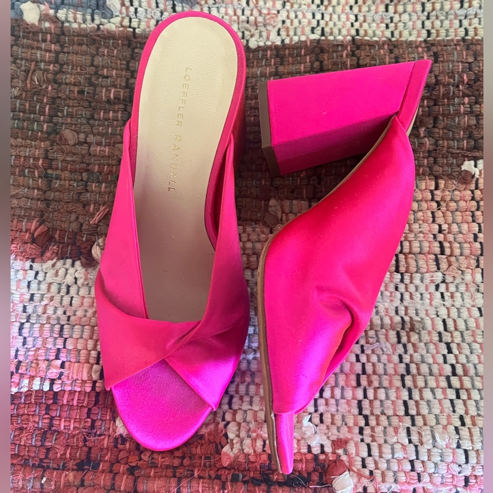 Loeffler Randall hot pink mules